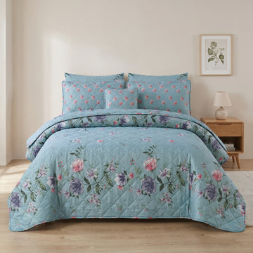 7 Pcs Quilted Comforter Set 434