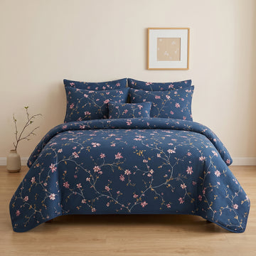7 Pcs Quilted Comforter Set 436