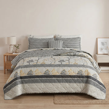 7 Pcs Quilted Comforter Set 437