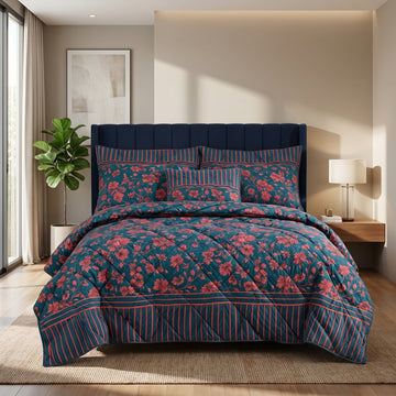 7 Pcs Quilted Comforter Set 403