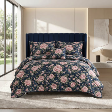 7 Pcs Quilted Comforter Set 404