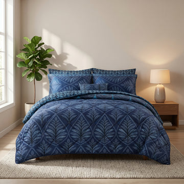 7 Pcs Quilted Comforter Set 407