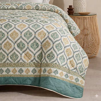 7 Pcs Quilted Comforter Set 402