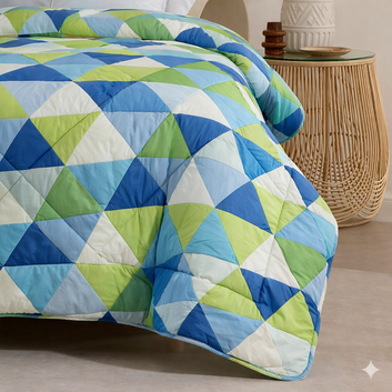 7 Pcs Quilted Comforter Set 417