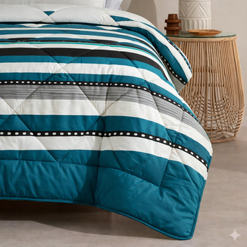 7 Pcs Quilted Comforter Set 421