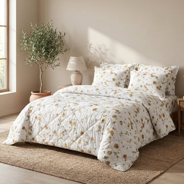 7 Pcs Quilted Comforter Set 411