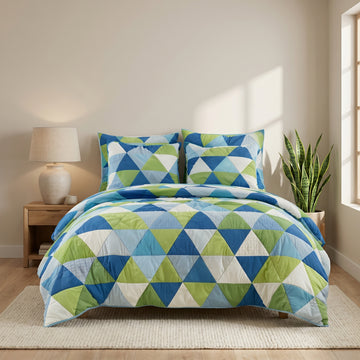 7 Pcs Quilted Comforter Set 417
