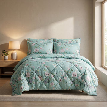 7 Pcs Quilted Comforter Set 418