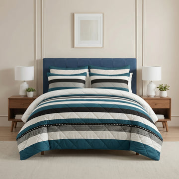 7 Pcs Quilted Comforter Set 421