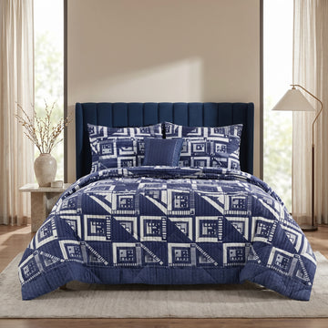 6 Pcs Quilted Comforter Set 302