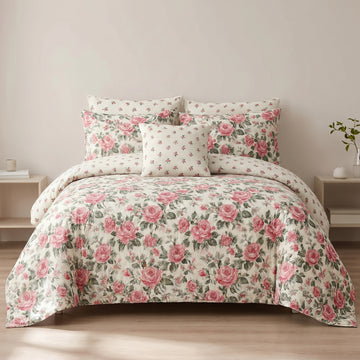7 Pcs Quilted Comforter Set 432