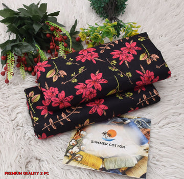 Floral Print 2-Piece Unstitched Suit (A311)