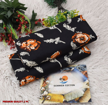 Floral Print 2-Piece Unstitched Suit (A309)