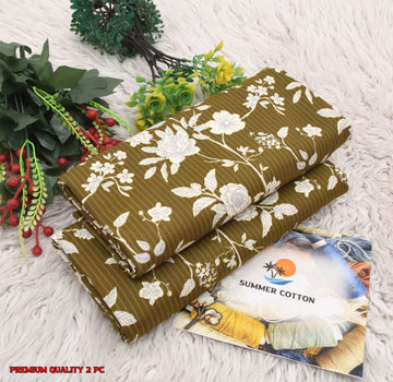 Floral Print 2-Piece Unstitched Suit (A310)