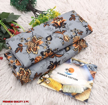 Floral Print 2-Piece Unstitched Suit (A316)