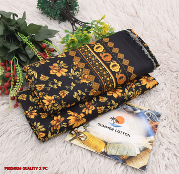Floral Print 2-Piece Unstitched Suit (A315)