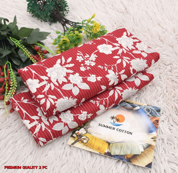 Floral Print 2-Piece Unstitched Suit (A321)