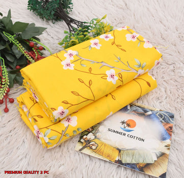 Floral Print 2-Piece Unstitched Suit (A324)