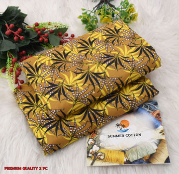 Floral Print 2-Piece Unstitched Suit (A329)