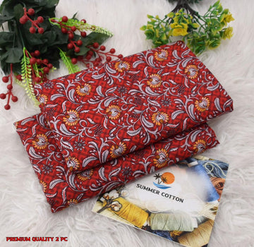Floral Print 2-Piece Unstitched Suit (A337)