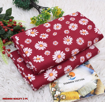 Floral Print 2-Piece Unstitched Suit (A334)