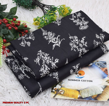 Floral Print 2-Piece Unstitched Suit (A341)