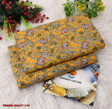 Floral Print 2-Piece Unstitched Suit (A353)