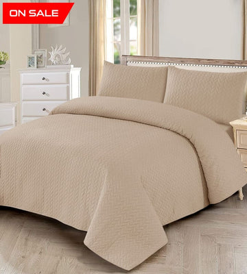 Plain Bedspread 3 Pc Set 1005